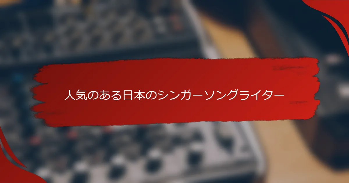 人気のある日本のシンガーソングライター
