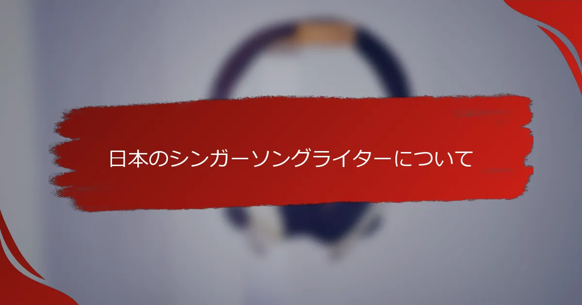 日本のシンガーソングライターについて