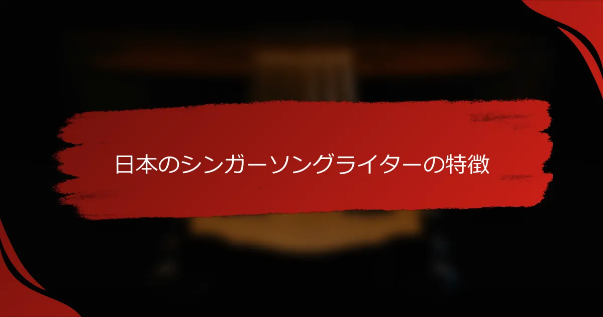 日本のシンガーソングライターの特徴