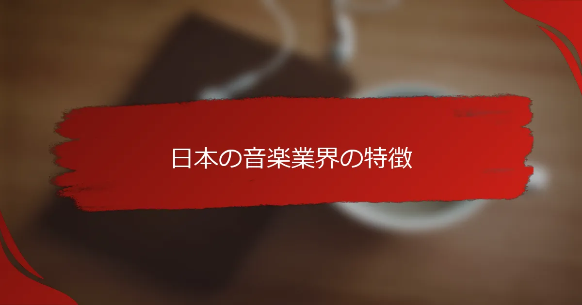 日本の音楽業界の特徴