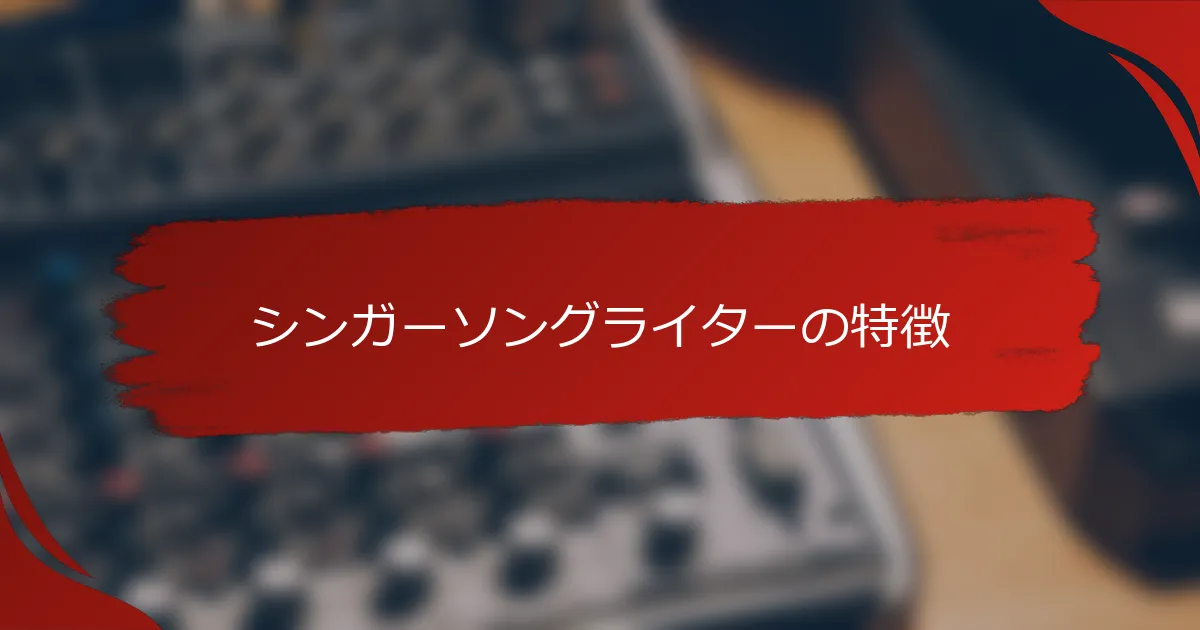 シンガーソングライターの特徴