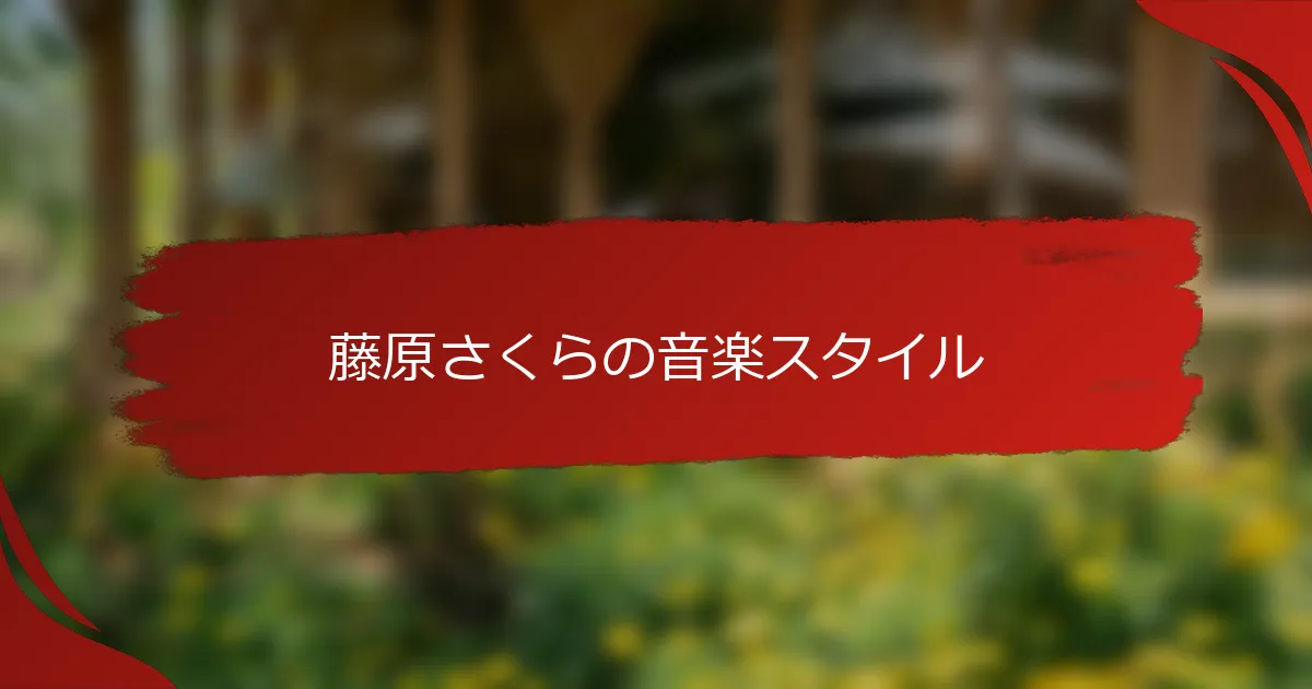 藤原さくらの音楽スタイル